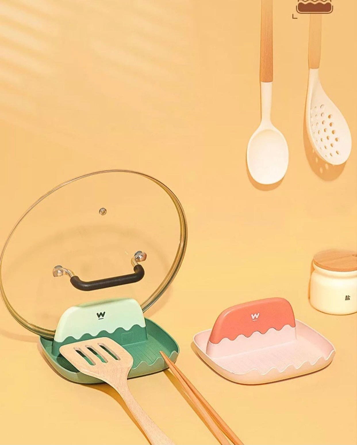Wave Plastic Pot Lid Holder, Spatula Spoon Holder Stand, Pan Cover Shelf Tableware Storage Rack, Chopsticks Oil Leakage Prevention Shelf Stand, Wave Lid Spoon Holder Wave Plastic Pot Lid Holder, Spatula Spoon Holder Stand, Pan Cover Shelf Tableware Storage Rack, Chopsticks Oil Leakage Prevention Shelf Stand, Wave Lid Spoon Holder